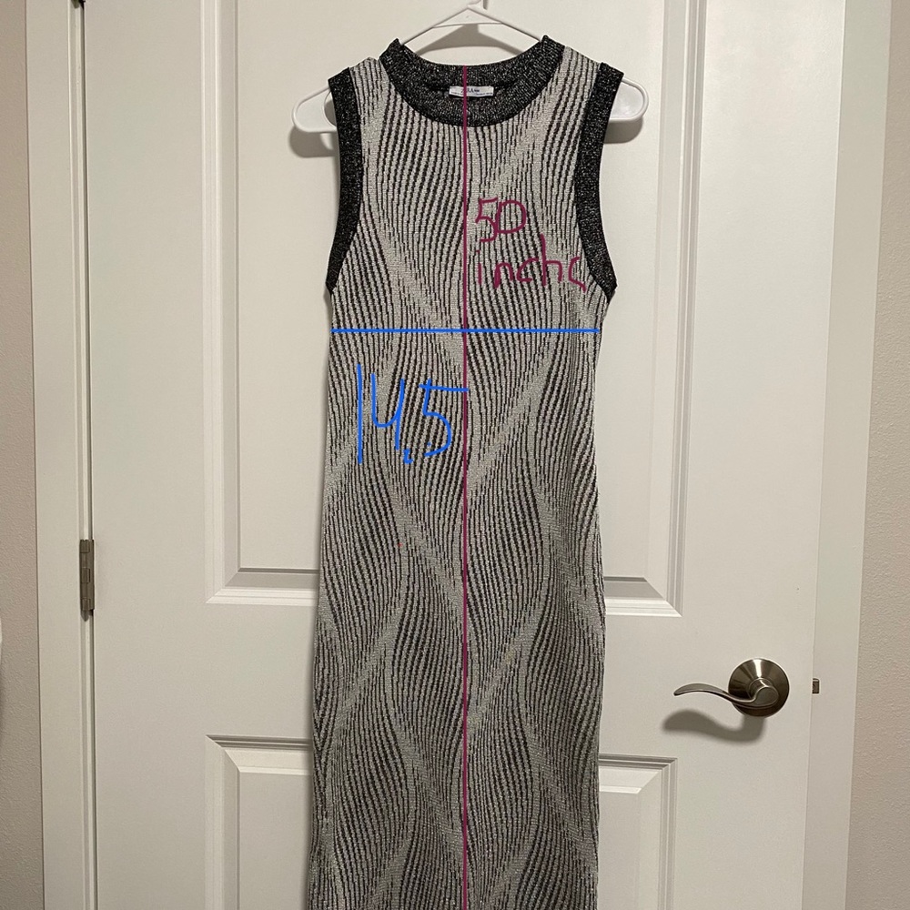 Silver dress with pattern